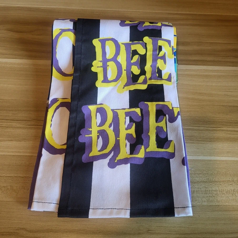 Beetlejuice Kitchen Towel Set 2 Pack NWT Handbook Recently Deceased 100% Cotton